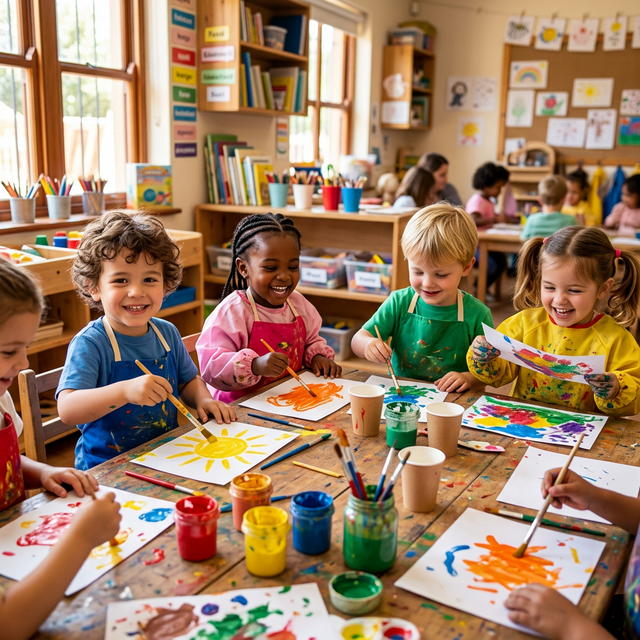 Children doing arts and crafts