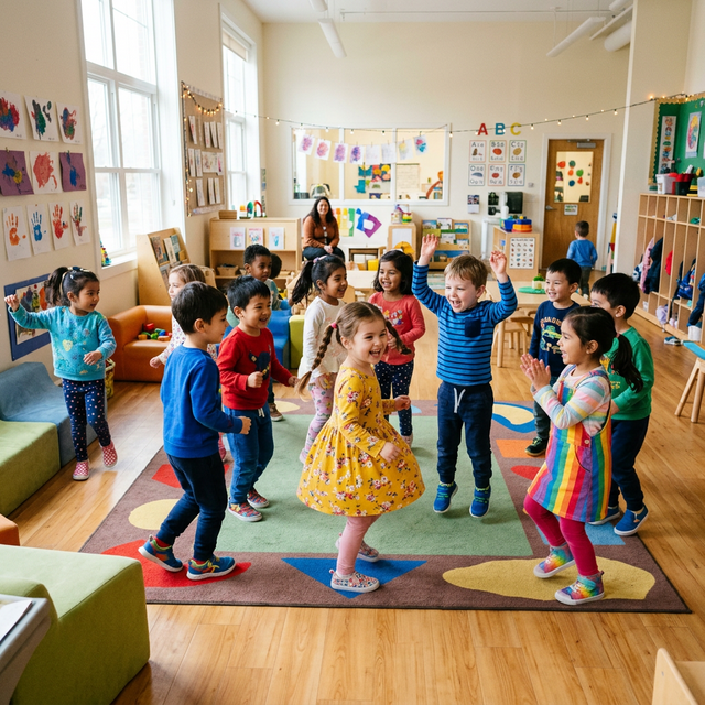 Children dancing and singing