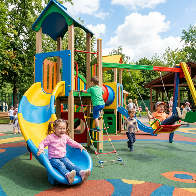 Kids playing on playground
